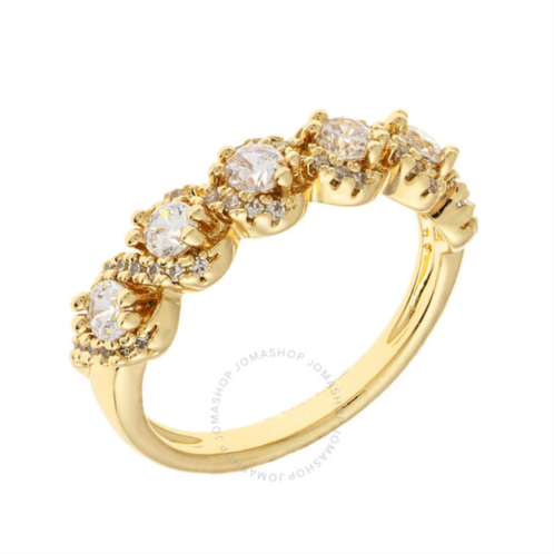 Elegant Confetti Womens 18K Yellow Gold Plated CZ Simulated Diamond Half Eternity Ring Size 8