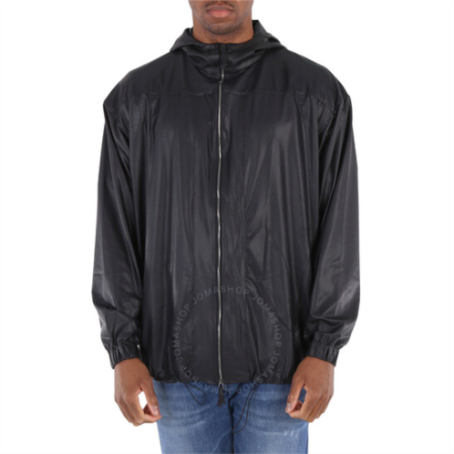 Emporio Armani Black Hooded Technical-jersey Blouson Jacket, Size Small