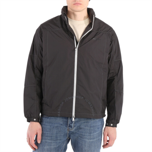 Emporio Armani Black Logo Print Lightweight Blouson Jacket, Brand Size 50 (US Size 40)