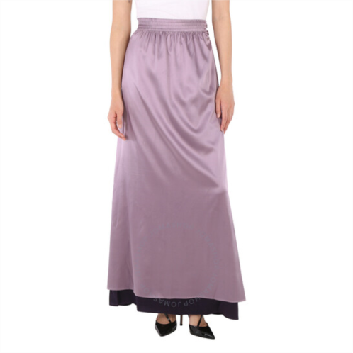 Emporio Armani Empire Waist Lavender Silk Maxi Skirt, Brand Size 40 (US Size 4)