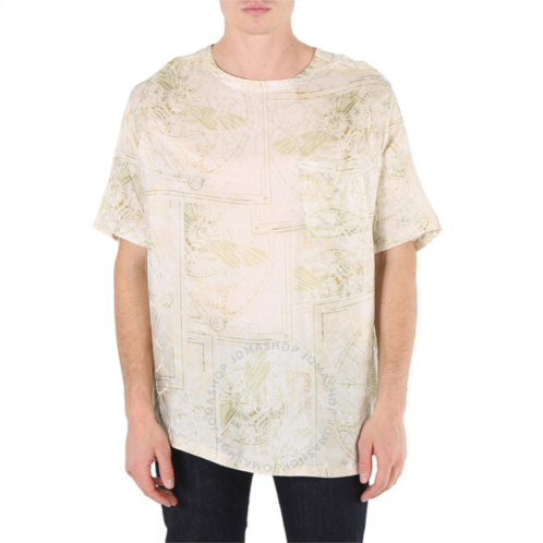 Emporio Armani Mens Compass-Rose Print Twill T-shirt, Size Medium
