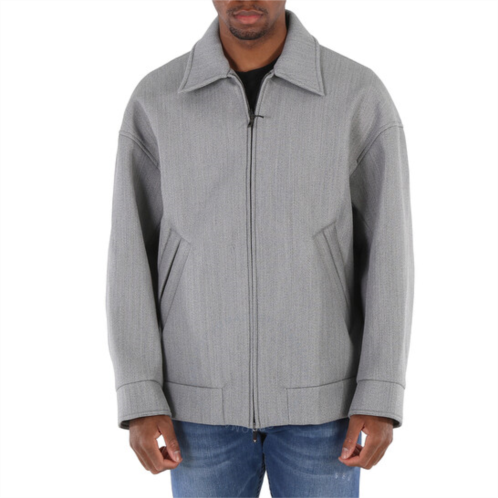 Emporio Armani Mens Grigio Zip-Up Blouson Jacket, Brand Size 54 (US Size 44)