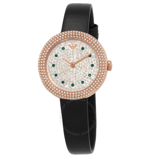Emporio Armani Quartz Crystal Silver Dial Ladies Watch