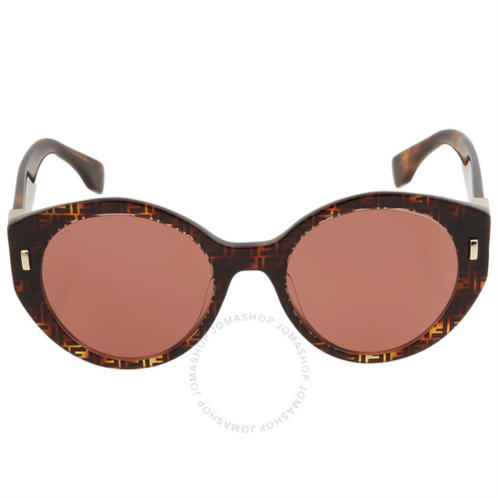 Fendi Bordeaux Oval Ladies Sunglasses
