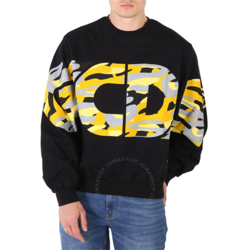 Gcds Mens Camouflage Logo Print Cotton Sweatshirt, Size Small