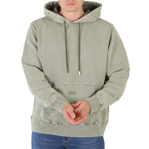 Gcds Mens Military Green Overdyed Regular Hoodie, Size Small