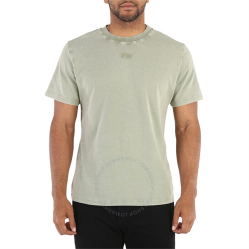 Gcds Mens Military Green Overdyed Logo Regular T-Shirt, Size Small