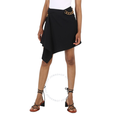 Givenchy Ladies Black Chain-detail Wrap Mini Skirt, Brand Size 36
