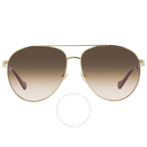 Gucci Brown Pilot Ladies Sunglasses
