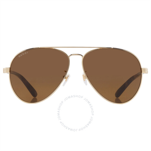 Gucci Brown Pilot Mens Sunglasses