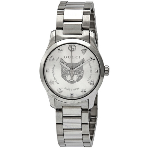 Gucci G-Timeless Silver Dial Ladies Watch