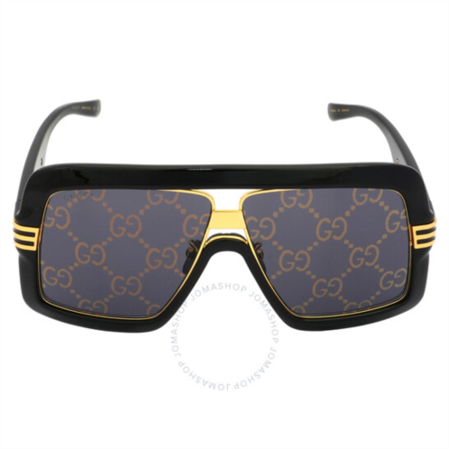 Gucci Grey/Gold Decor Square Unisex Sunglasses