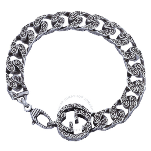Gucci Interlocking G Chain Bracelet In Silver, Size 16