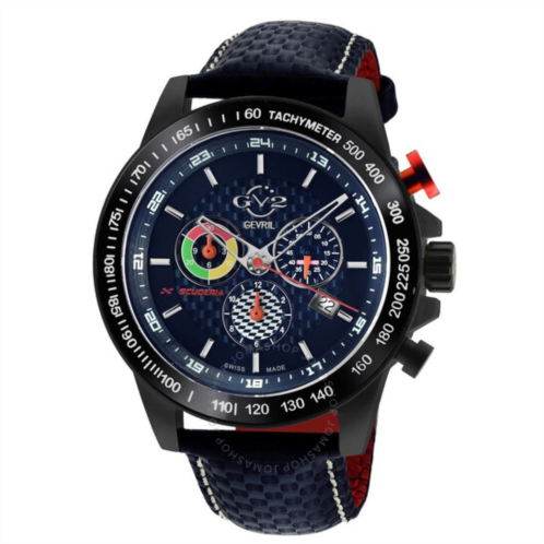 Gv2 By Gevril Scuderia Chronograph Tachymeter Blue Dial Mens Watch