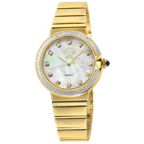 Gv2 By Gevril Sorrento Diamond Mother of Pearl Dial Ladies Watch