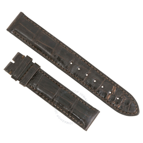 Hadley Roma 18 MM Shiny Dark Brown Alligator Leather Strap