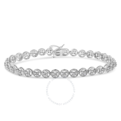 Haus Of Brilliance .925 Sterling Silver 1/4 Cttw Diamond 7 Open Circle Wheel Link Tennis Bracelet (I-J Color, I2-I3 Clarity)