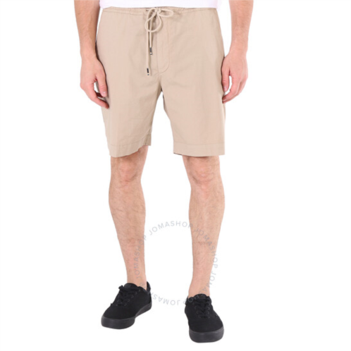 Hugo Boss Light Beige Paper-Touch Stretch Cotton Slim-Fit Shorts, Brand Size 50 (US Size 34)
