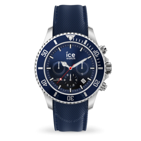 Ice-Watch Chronograph Quartz Blue Dial Blue Silicone Mens Watch