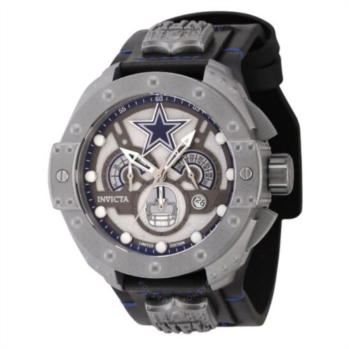 Invicta NFL Dallas Cowboys Chronograph GMT Quartz Gunmetal Dial Mens Watch