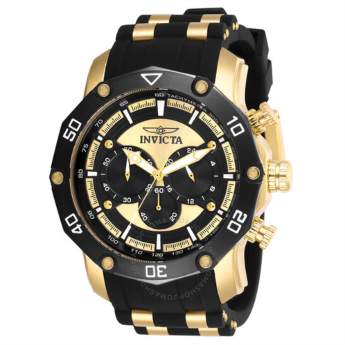 Invicta Pro Diver Chronograph Black and Yellow Gold Dial Mens Watch