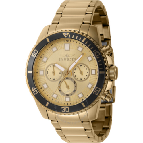 Invicta Pro Diver Chronograph GMT Quartz Gold Dial Mens Watch