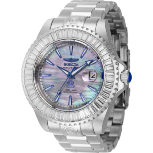 Invicta Pro Diver Date Automatic Crystal Silver Dial Mens Watch