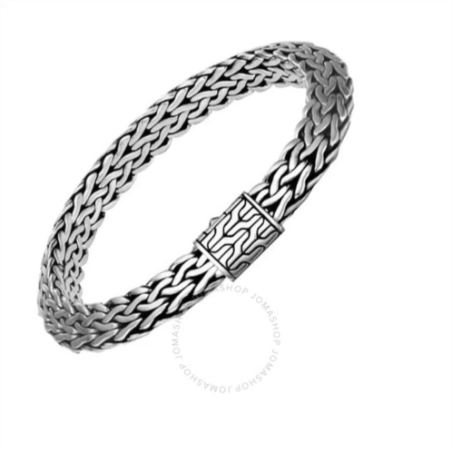 John Hardy Sterling Ssilver Classic Chain Tiga bracelet, 9.5mm bracelet with pusher clasp, size M -