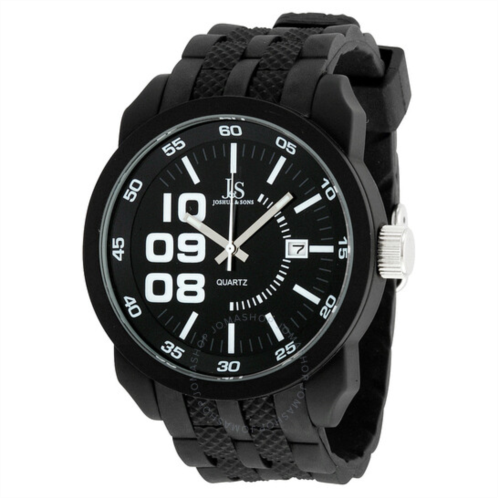 Joshua And Sons Joshua & Sons Black Dial Black Silicone Mens Watch