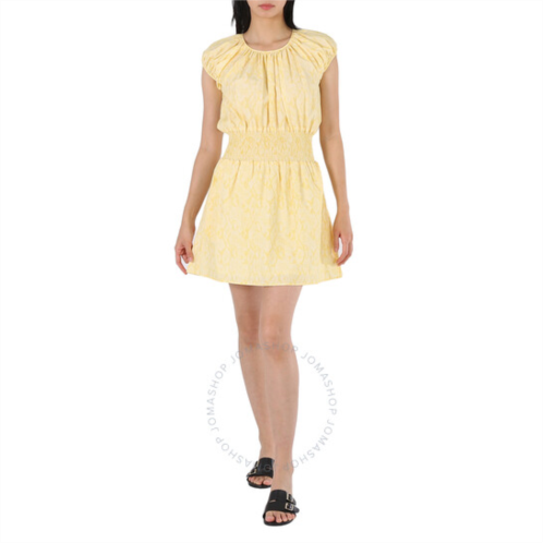 Kenzo Lemon Gingham Snakeskin A-line Mini Dress, Brand Size 38 (US Size 6)