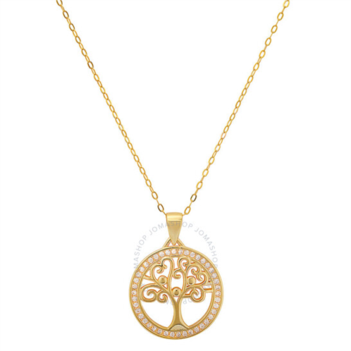 Kylie Harper 14k Gold Over Silver CZ Tree of Life Pendant