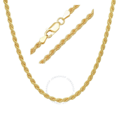 Kylie Harper Thick/Heavy Mens Italian 14k Gold Over Silver Rope Chain - 22-30