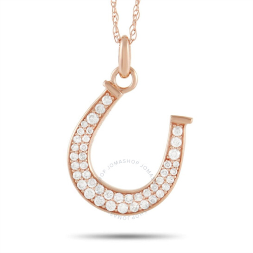Lb Exclusive 14K Rose Gold 0.18 ct Diamond Horseshoe Pendant Necklace