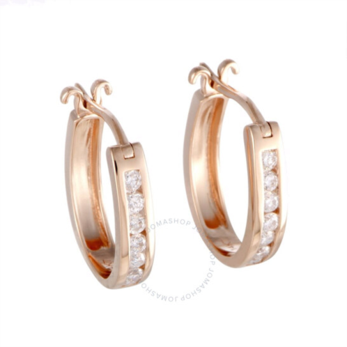 Lb Exclusive 14K Rose Gold 0.33 ct Diamond Small Oval Hoop Earrings