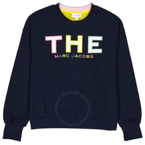 Little Marc Jacobs Navy Embroidered-logo Cotton Sweatshirt, Brand Size 10
