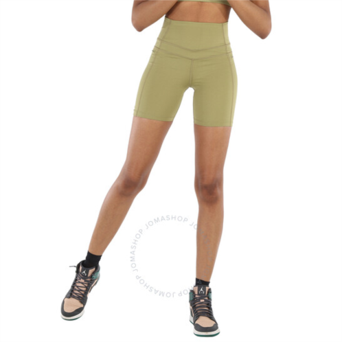 Lorna Jane Ladies Olive Stomach Support Bike Shorts With Zip Phone Pocket, Size Small