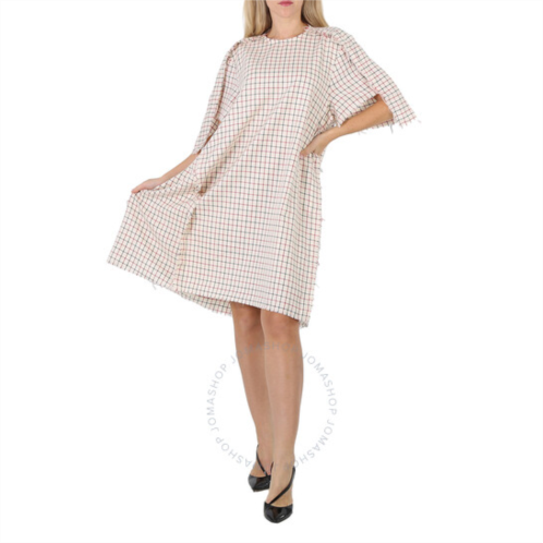 Mm6 Maison Margiela Maison Margiela Ladies Ecru All-Over Checkered Shirt Dress, Brand Size 36 (US Size 2)