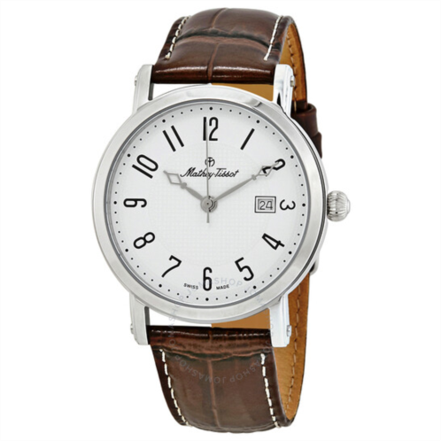Mathey-Tissot City White Dial Brown Leather Mens Watch