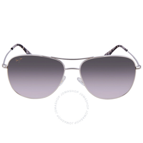 Maui Jim Cliff House Polarized Grey Pilot Sunglasses