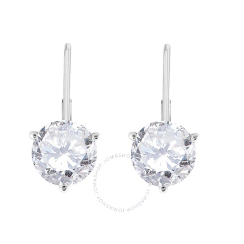 Maulijewels 3/8 Carat White Round Natural Diamond ( H-I/ I1-I2 ) Three Prong Set Womes Martini Leverback Earrings In 14K Solid White Gold