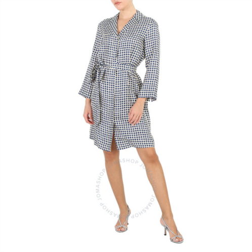 Max Mara Ecuador Geometric Print Wrap Silk Dress, Brand Size 38 (US Size 4)