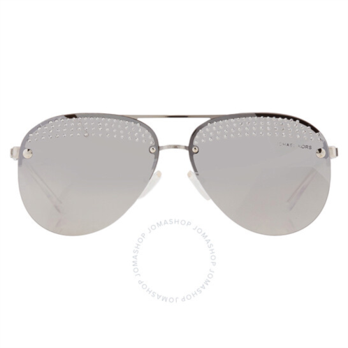 Michael Kors East Side Light Grey Mirrored Silver Pilot Ladies Sunglasses