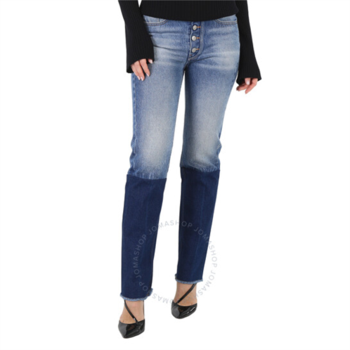 Mm6 Maison Margiela MM6 Ladies Denim Contrast-panel Skinny Jeans, Brand Size 40 (US Size 6)