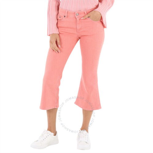 Mm6 Maison Margiela Mm6 Ladies Pink Flared Cropped Jeans, Brand Size 40 (US Size 8)