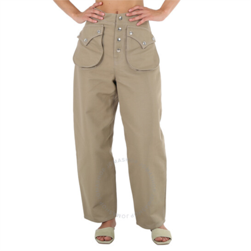 Mm6 Maison Margiela Ladies Western Tapered Wide-Leg Woven Trousers, Brand Size 36 (US Size 2)