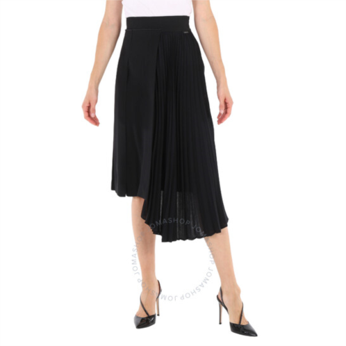 Moncler Ladies Black Asymmetric Pleated Skirt, Brand Size 38 (US Size 6)