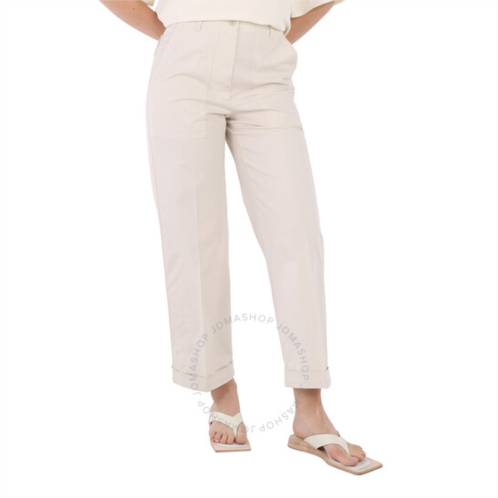 Moncler Ladies Natural Logo Patch Straight Leg Pants, Brand Size 44 (US Size 6)