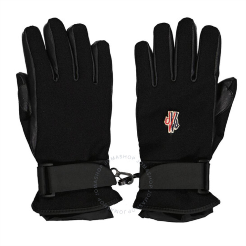 Moncler Mens Black Padded Logo-embroidered Gloves, Size Large