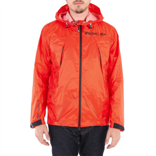 Moncler Mens Bright Orange Mezenc Grenoble Hooded Jacket, Brand Size 2 (Medium)