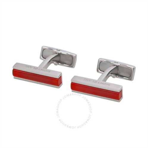 Montblanc Deco Steel Cuff Links with Camelian Inlay